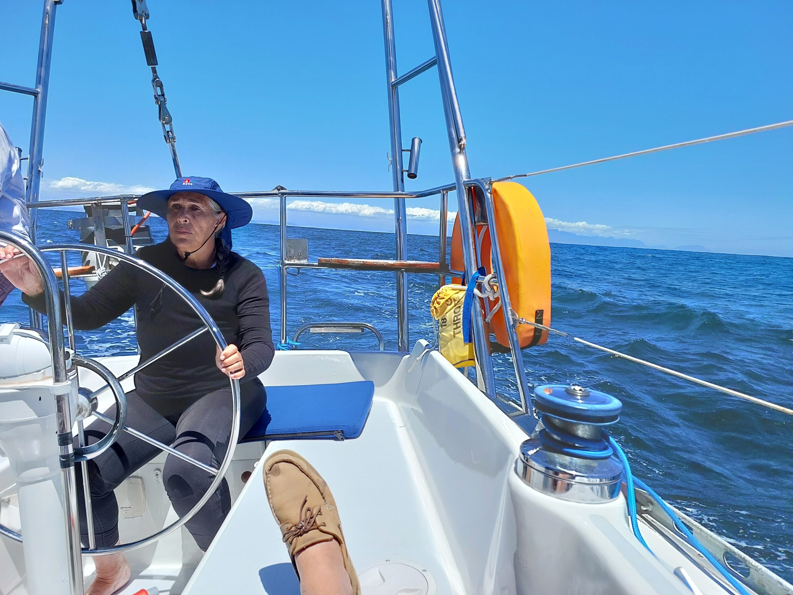 Angela Collins 2023 table bay Angela Collins sailing a Lavranos 36 Cape town table